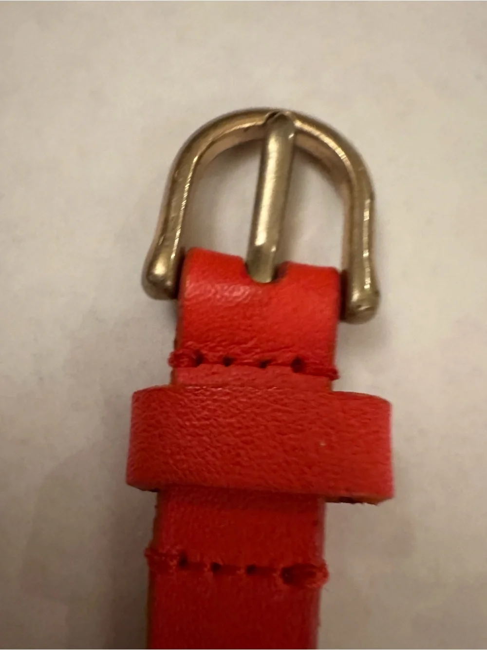 J. Crew Red Leather Belt with Brass-Tone Buckle - Picture 6 of 10